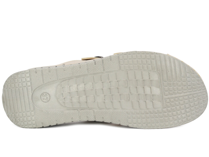 Şahgül Zenne 5503 Geçmeli Çift Toka Monta Günlük Terlik Bej - 3