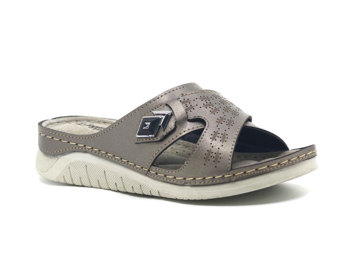 Şahgül Zenne 5506 Lazerli Monta Günlük Terlik Platin - 1