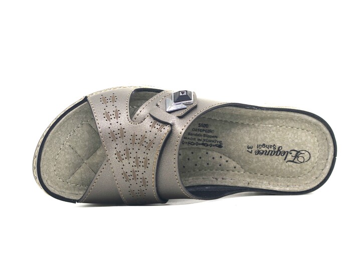 Şahgül Zenne 5506 Lazerli Monta Günlük Terlik Platin - 2