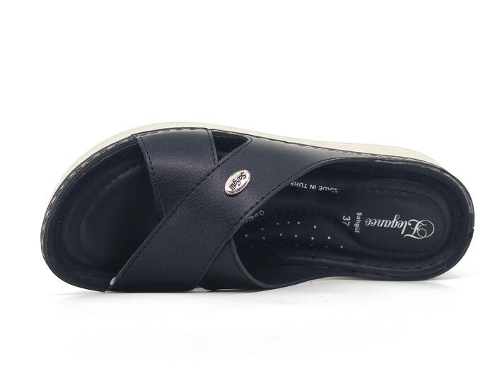 Şahgül Zenne 5702 Çapraz Monta Günlük Terlik Siyah - Şahgül (1)