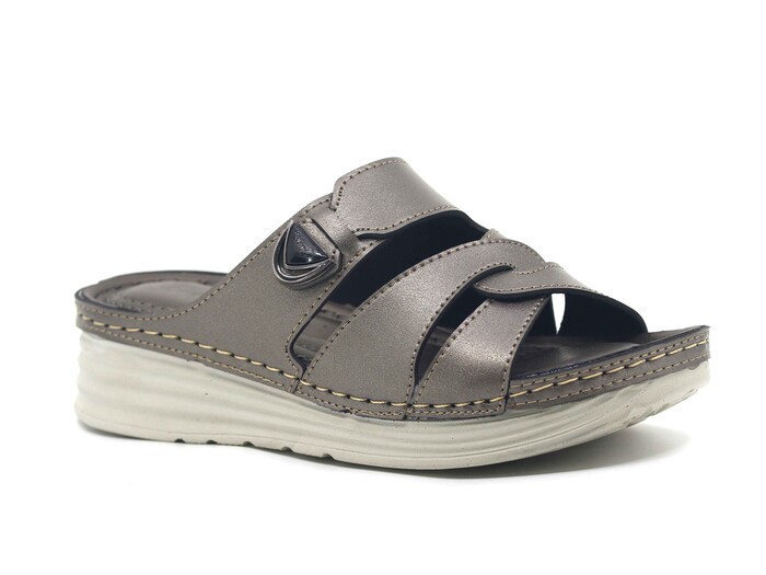 Şahgül Zenne 5705 Geçmeli Monta Günlük Terlik Platin - 1