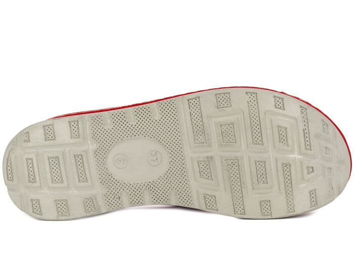 Şahgül Zenne 5706 Lazerli Çiçekli Monta Günlük Terlik Kırmızı - 3