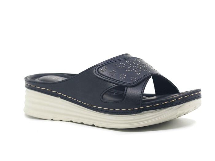 Şahgül Zenne 5706 Lazerli Çiçekli Monta Günlük Terlik Siyah - Şahgül