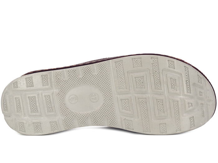 Şahgül Zenne 5707 Lazerli Monta Kutulu Günlük Terlik Bordo - 3