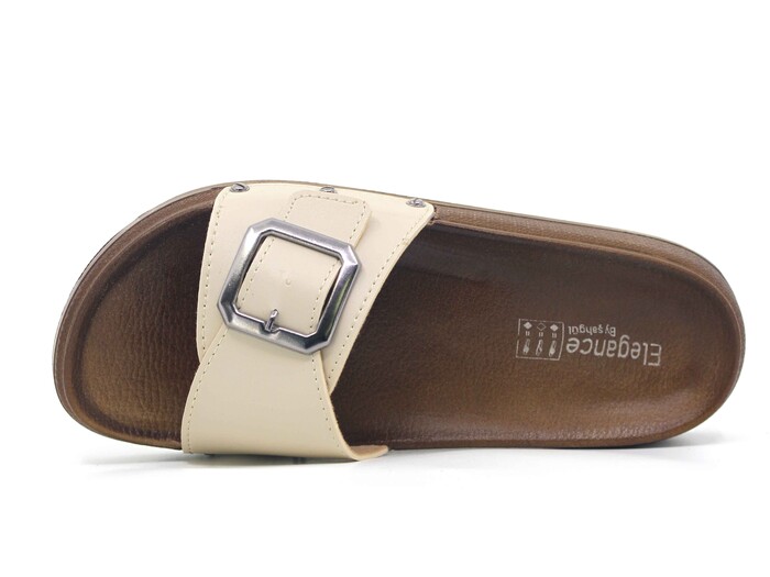 Şahgül Zenne 7301 Tek Toka Monta Kutulu Günlük Terlik Bej - 2