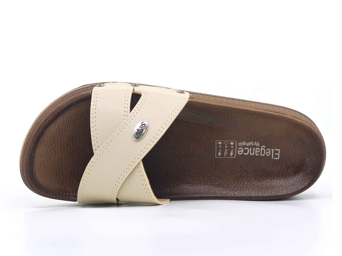 Şahgül Zenne 7302 Çapraz Monta Kutulu Günlük Terlik Bej - Şahgül (1)