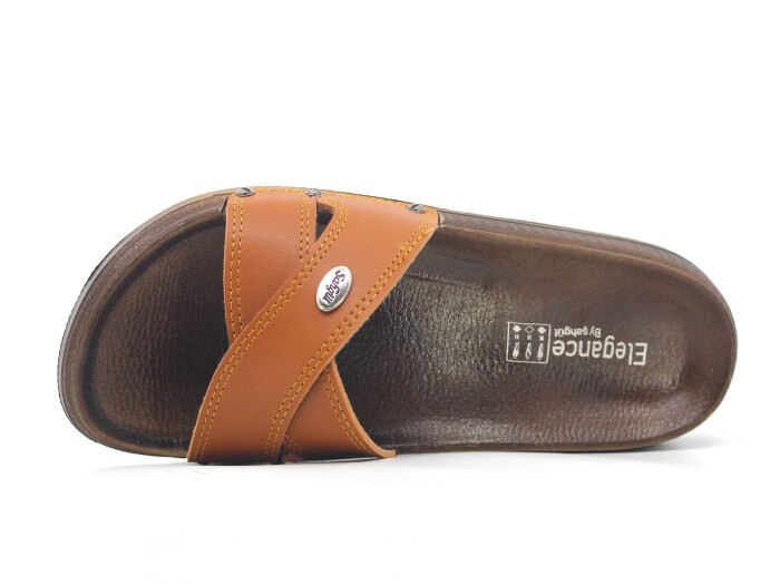 Şahgül Zenne 7302 Çapraz Monta Kutulu Günlük Terlik Taba - 2