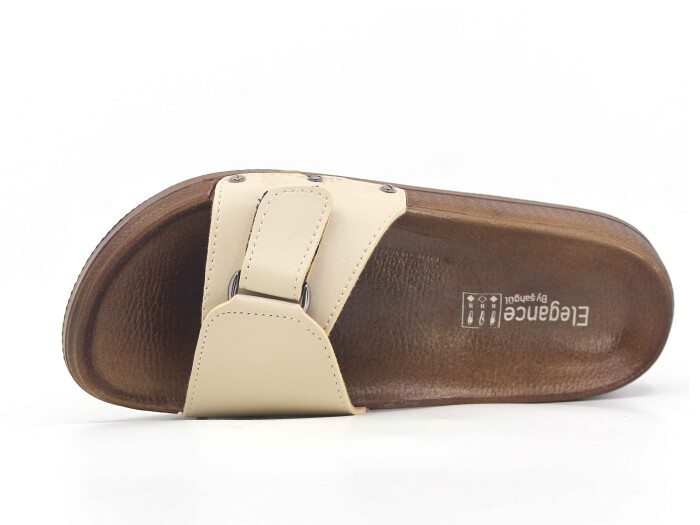 Şahgül Zenne 7304 Cırtlı Monta Kutulu Günlük Terlik Bej - Şahgül (1)