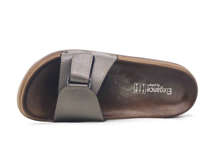 Şahgül Zenne 7304 Cırtlı Monta Kutulu Günlük Terlik Platin - 2