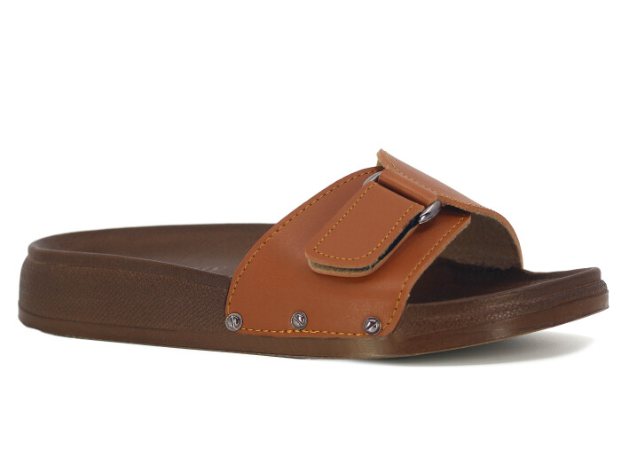 Şahgül Zenne 7304 Cırtlı Monta Kutulu Günlük Terlik Taba - 1