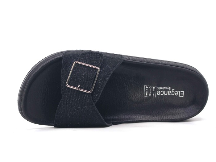 Şahgül Zenne 7321 Tek Toka Monta Kutulu Günlük Terlik Siyah - 2