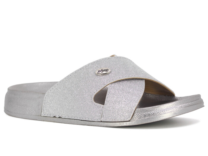 Şahgül Zenne 7322 Çapraz Monta Kutulu Günlük Terlik Gümüş 