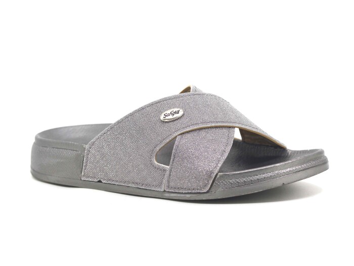 Şahgül Zenne 7322 Çapraz Monta Kutulu Günlük Terlik Platin - 1