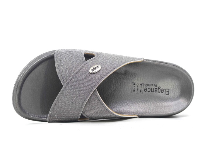 Şahgül Zenne 7322 Çapraz Monta Kutulu Günlük Terlik Platin - Şahgül (1)