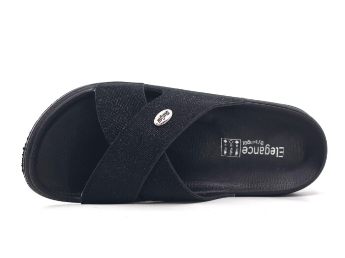 Şahgül Zenne 7322 Çapraz Monta Kutulu Günlük Terlik Siyah - 2