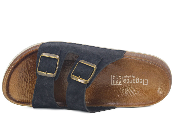 Şahgül Zenne 7325 Monta Çift Toka Kutulu Günlük Terlik Siyah - 2