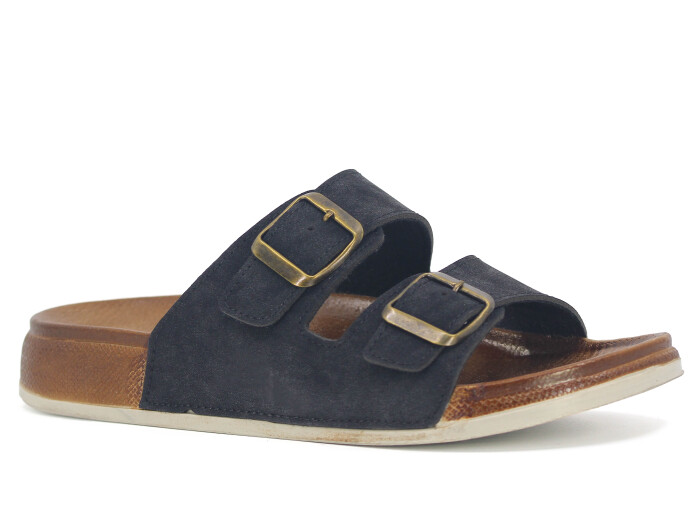 Şahgül Zenne 7325 Monta Çift Toka Kutulu Günlük Terlik Siyah - Şahgül