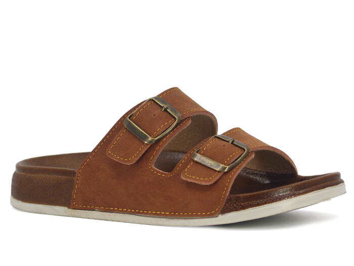 Şahgül Zenne 7325 Monta Çift Toka Kutulu Günlük Terlik Taba - 1