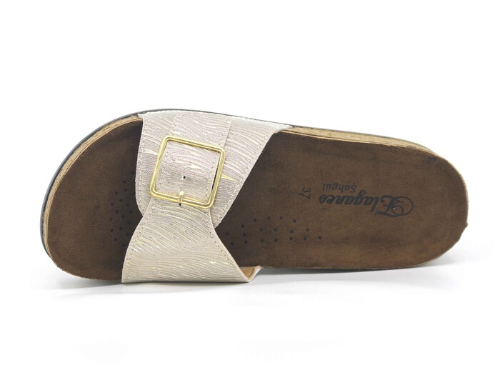 Şahgül Zenne 7421 Tek Toka Monta Kutulu Günlük Terlik Altın - 2