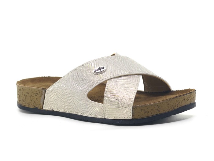 Şahgül Zenne 7422 Çapraz Monta Kutulu Günlük Terlik Altın - 1