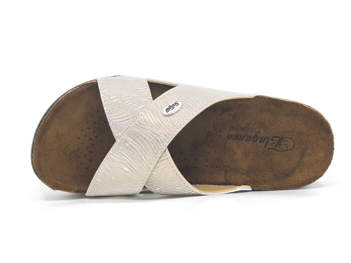 Şahgül Zenne 7422 Çapraz Monta Kutulu Günlük Terlik Altın - 2