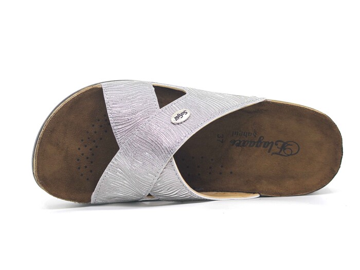 Şahgül Zenne 7422 Çapraz Monta Kutulu Günlük Terlik Platin - 2