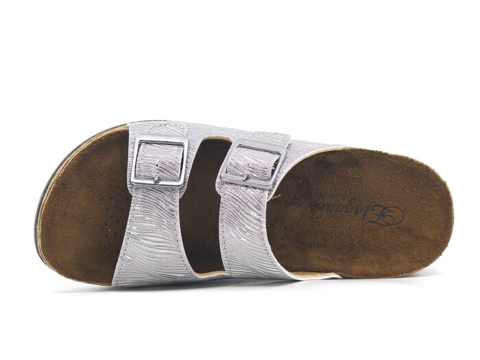 Şahgül Zenne 7424 Çift Toka Monta Kutulu Günlük Terlik Platin - Şahgül (1)