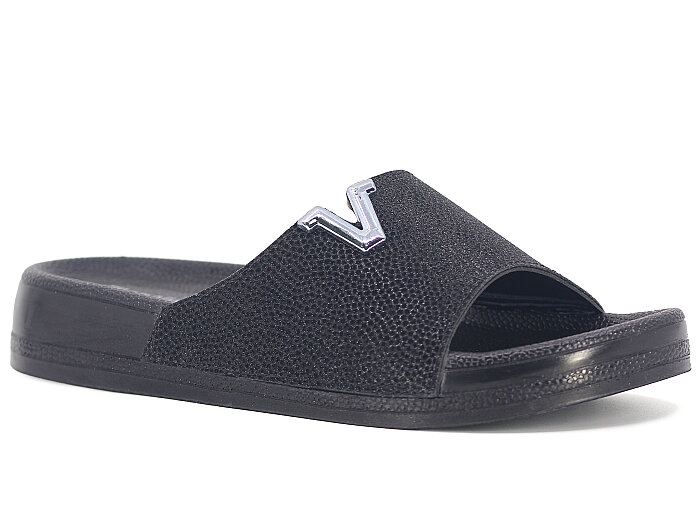 Şahgül Zenne 7623 Simli Monta Kutulu Günlük Terlik Siyah - Şahgül