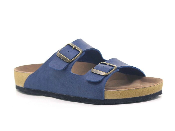 Şahgül Zenne 7652 Çift Toka Birken Kutulu Günlük Terlik Lacivert - 1