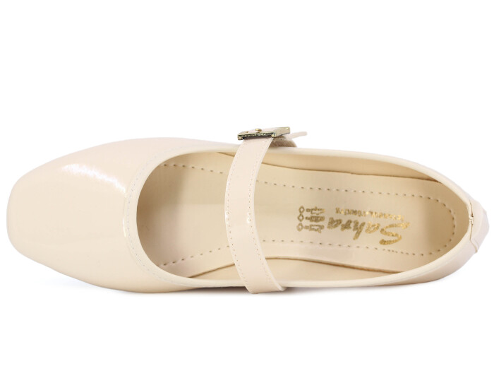 Sahra Zenne Atkılı 2025 Babet Ayakkabı Bej Rugan - 2