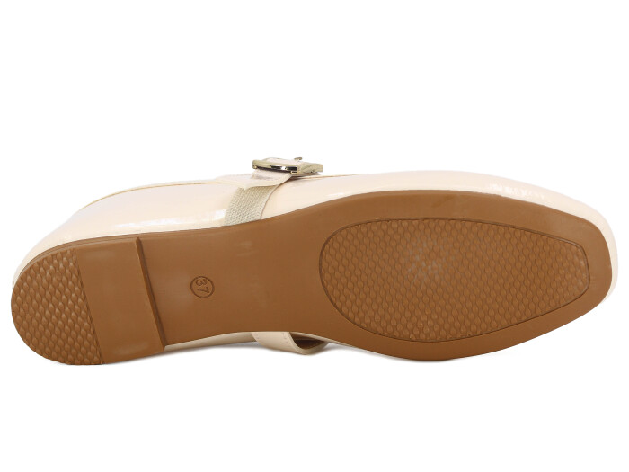 Sahra Zenne Atkılı 2025 Babet Ayakkabı Bej Rugan - 3