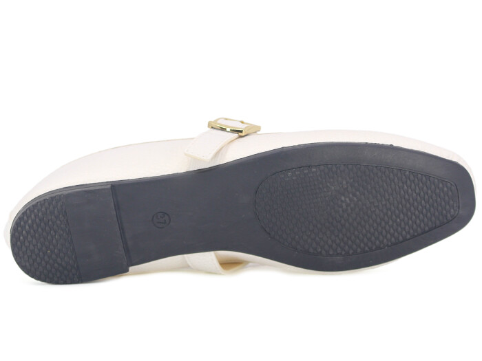 Sahra Zenne Atkılı 2025 Babet Ayakkabı Beyaz - 3