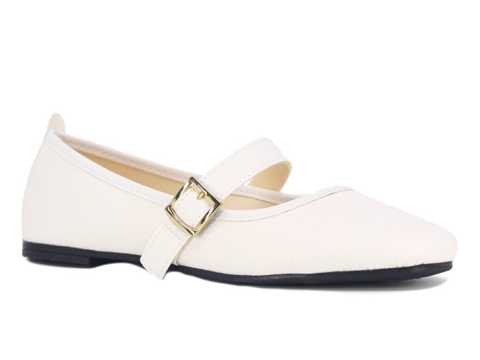 Sahra Zenne Atkılı 2025 Babet Ayakkabı Beyaz - 1