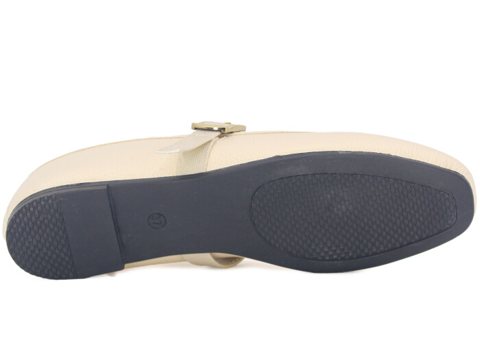 Sahra Zenne Atkılı 2025 Babet Ayakkabı Krem - 3