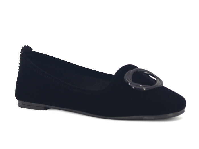 Sahra Zenne Geçmeli Çember Toka Babet Ev Ayakkabısı Siyah - 1