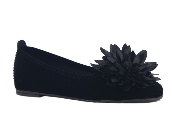 Sahra Zenne Güllü Babet Ev Ayakkabısı Siyah - Sahra