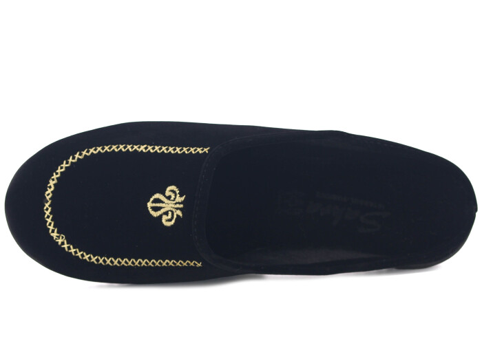 Sahra Zenne İşlemeli Gondol Ev Terliği Altın Çizgili - Sahra (1)