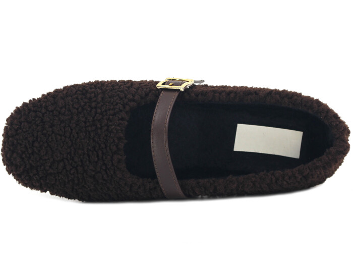 Sahra Zenne Kıvırcık Babet Ev Ayakkabısı Kahve - Sahra (1)