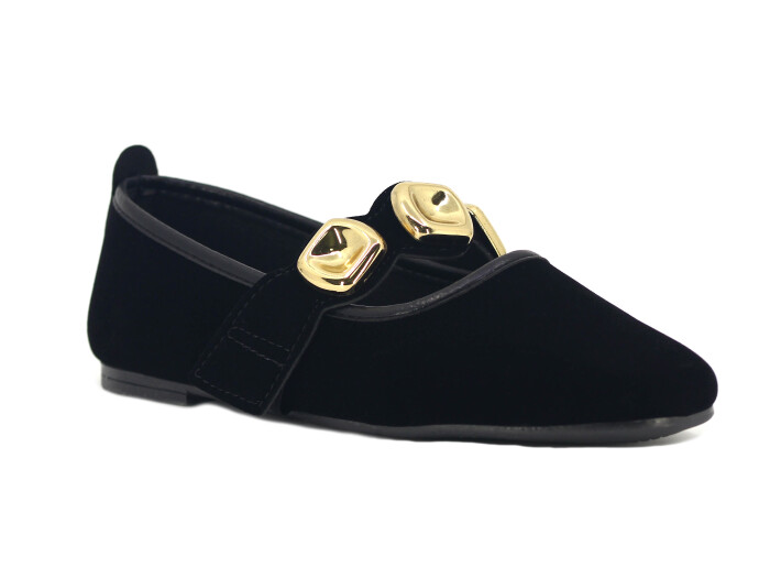 Sahra Zenne Akçeli Babet Ev Ayakkabısı Siyah - Sahra