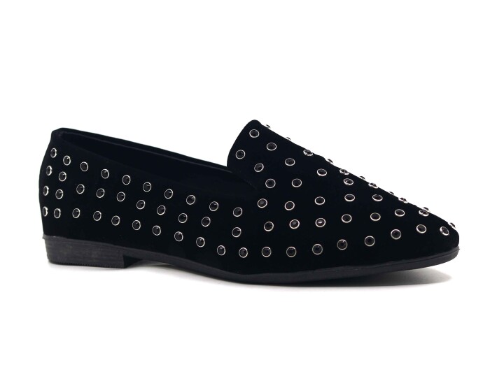 Sahra Zenne Özel Taşlı Babet Ayakkabı Siyah - 1