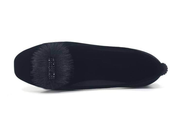 Sahra Zenne Pırlantalı Babet Ev Ayakkabısı Siyah - Sahra (1)