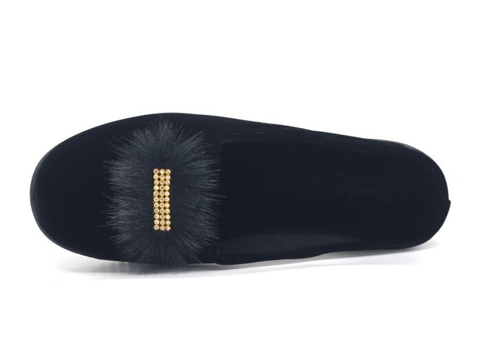 Sahra Zenne Pırlantalı Gondol Ev Terliği Altın - 2