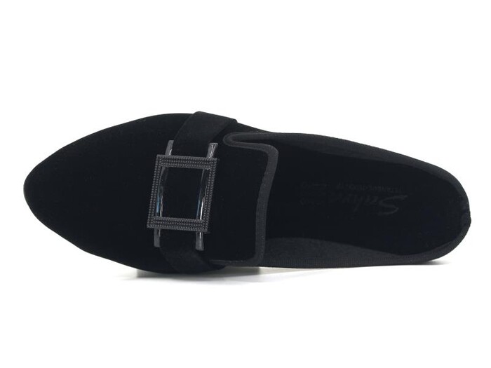 Sahra Zenne Sivri Kare Tokalı Ev Terliği Siyah - 2