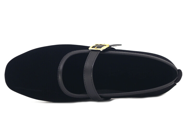 Sahra Zenne Şeritli Babet Ev Ayakkabısı Siyah - Sahra (1)