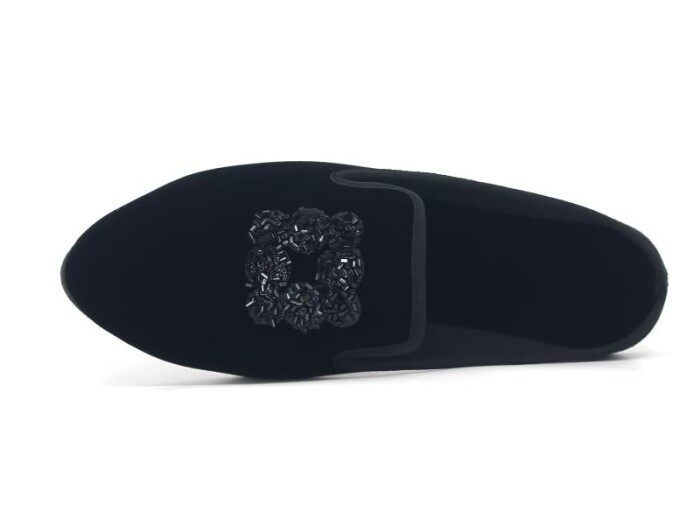 Sahra Zenne Sivri Boncuklu Ev Terliği Siyah - Sahra (1)