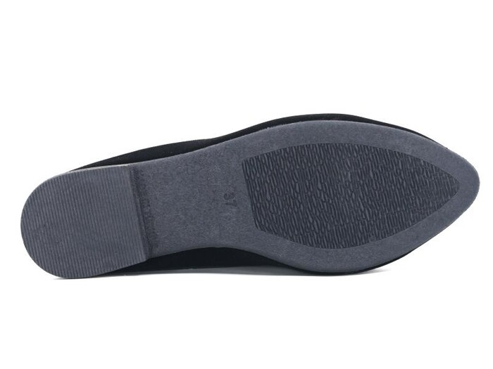 Sahra Zenne Sivri Büyük Zincir Toka Gondol Ev Terliği Siyah - Füme - 4