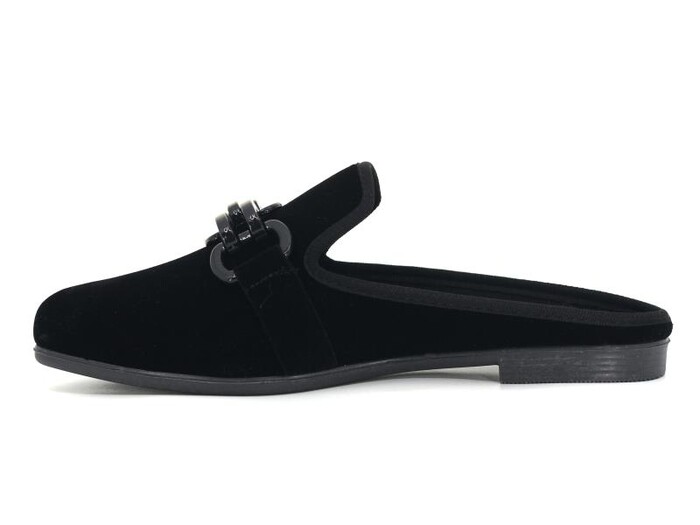 Sahra Zenne Sivri Büyük Zincir Toka Gondol Ev Terliği Siyah - Füme - 3