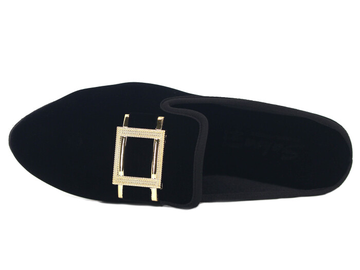 Sahra Zenne Sivri Kare Tokalı Ev Terliği Altın - Sahra (1)