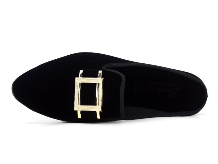 Sahra Zenne Sivri Kare Tokalı Ev Terliği Sarı Tokalı - 2