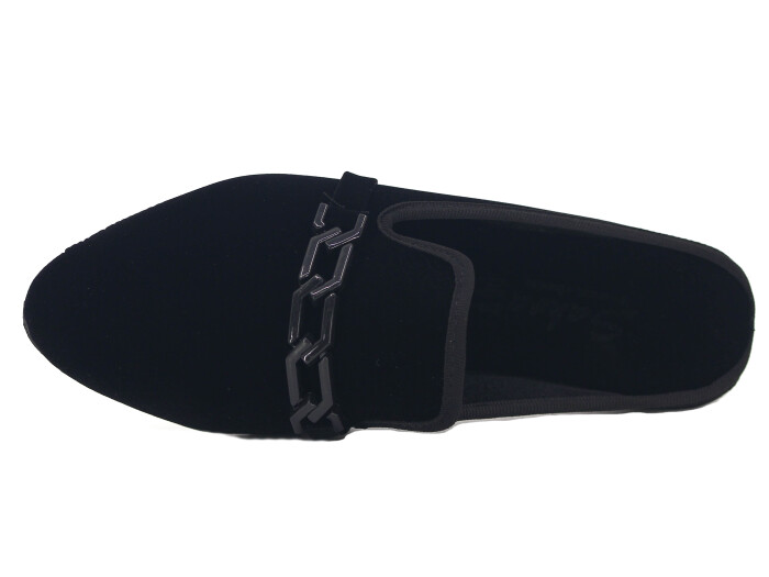 Sahra Zenne Sivri Sarı Toka Gondol Ev Terliği Siyah - 2